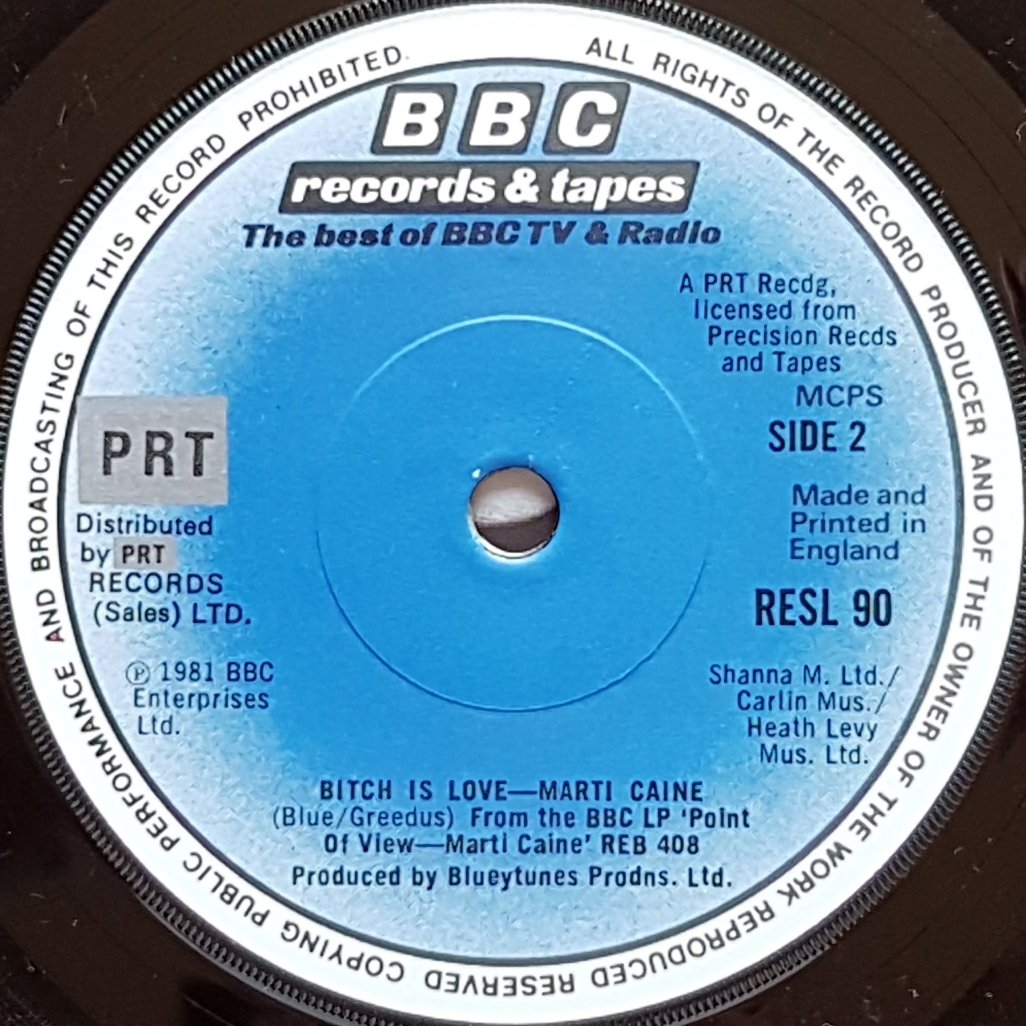 RESL 90 I'll never see you again Marti Caine from the BBC records and Tapes library Label